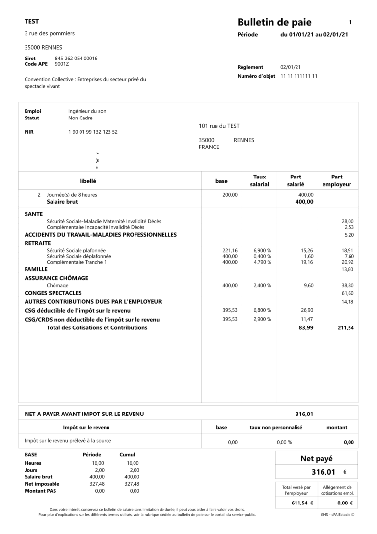 Salaire Total Versé Par L'employeur Bulletin de salaire simplifié / bulletin de salaire détaillé, quelle